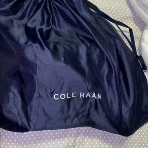 blue cole haan purse with dust bag